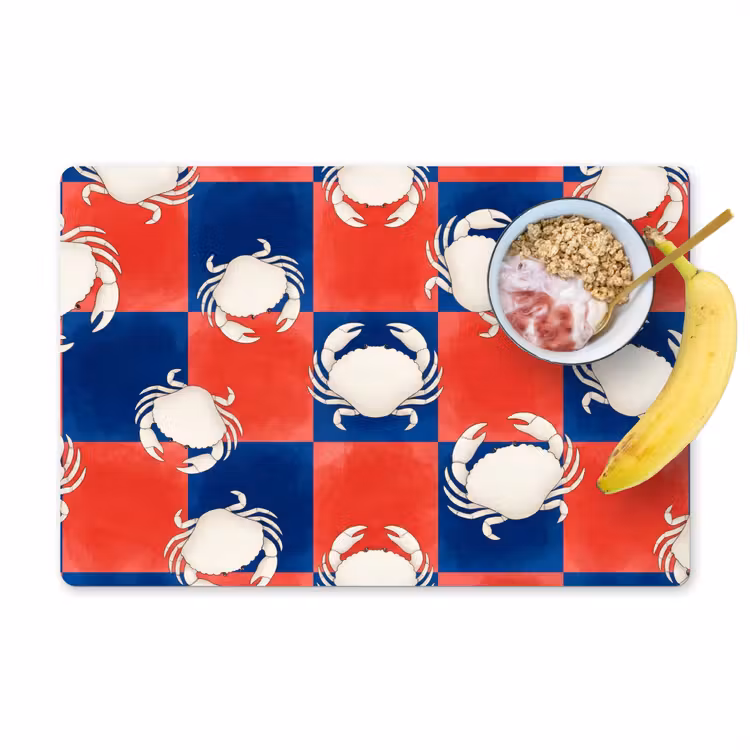 Patroon - Zeeleven - Rood - Blauw - Abstract Placemat vinyl groot -zzzproduct_Kitchenyeah-website