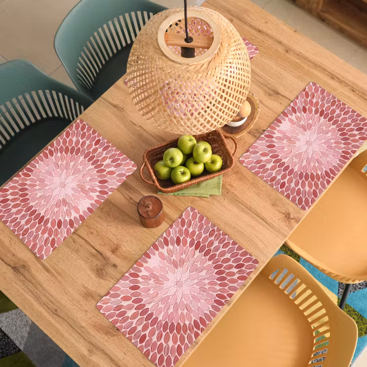 Patroon - Mozaïek - Ovaal - Abstract - Roze Placemat vinyl groot -zzsfeer5_Kitchenyeah-website