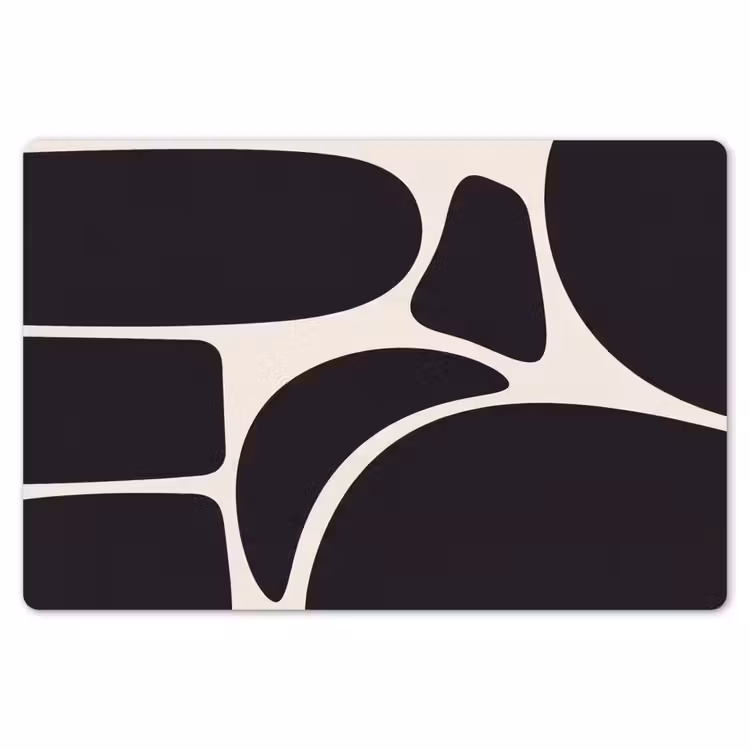 Placemat - 6 pieces - Pattern - Organic - Black - Patroon - Organisch - Zwart Placemat vinyl groot