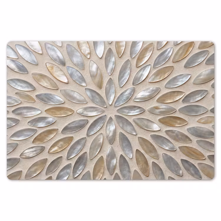 Patroon - Ovaal - Glanzend - Abstract - Beige Placemat vinyl groot -zzsfeer1_Kitchenyeah-website