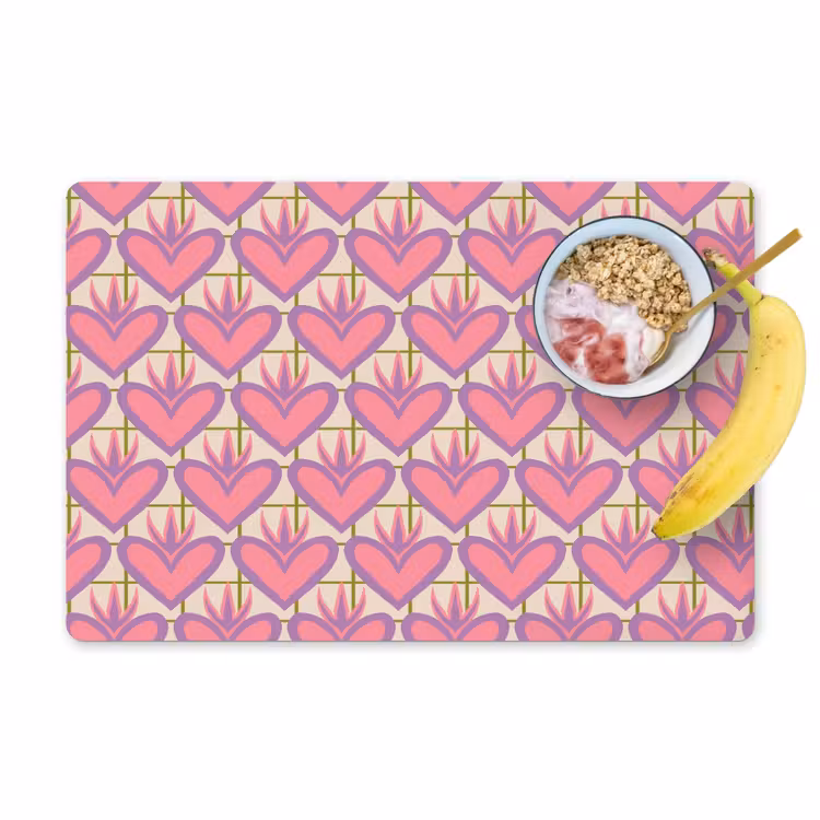 Patroon - Roze - Hartjes Placemat vinyl groot 368 -zzzproduct_Kitchenyeah-website