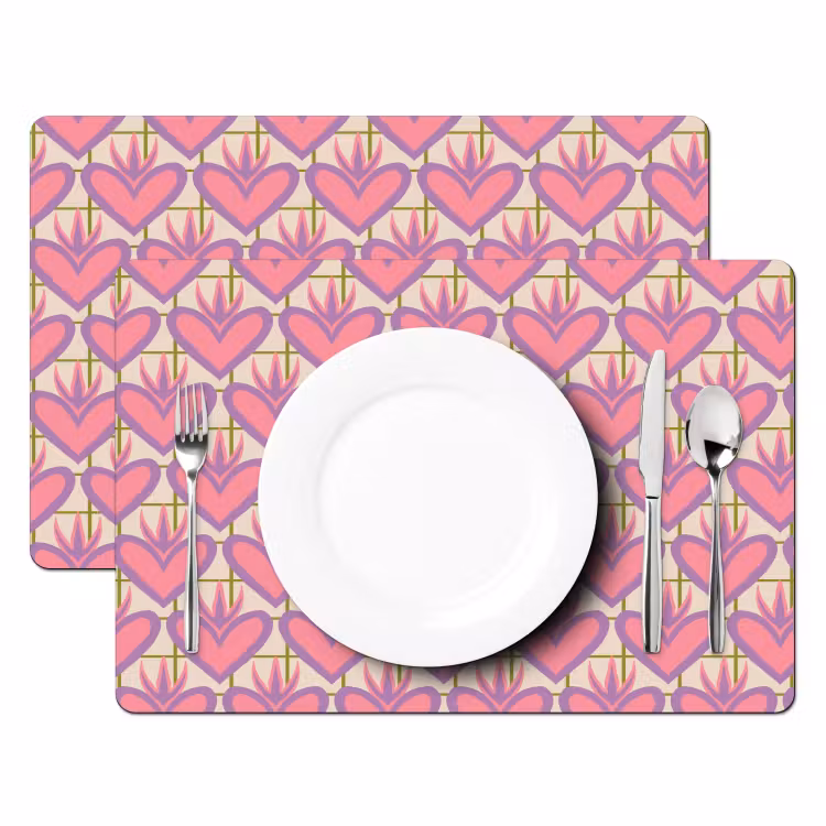 Patroon - Roze - Hartjes Placemat vinyl groot 368 -zzsfeer2_Kitchenyeah-website
