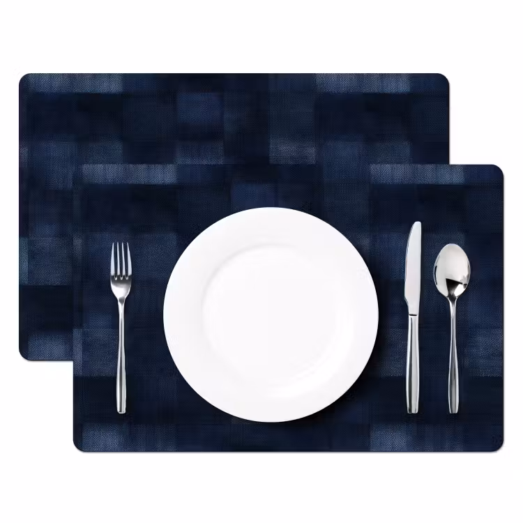 Patroon - Ruit - Marineblauw Placemat vinyl groot 368 -zzsfeer2_Kitchenyeah-website