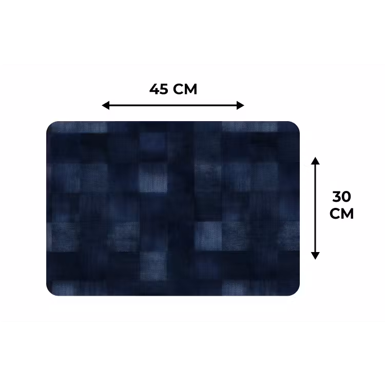 Patroon - Ruit - Marineblauw Placemat vinyl groot 368 -specs