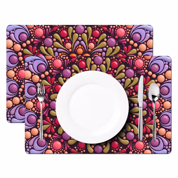 Patroon - Stippen - Abstract - Modern - Kleurrijk Placemat vinyl groot -zzsfeer2_Kitchenyeah-website