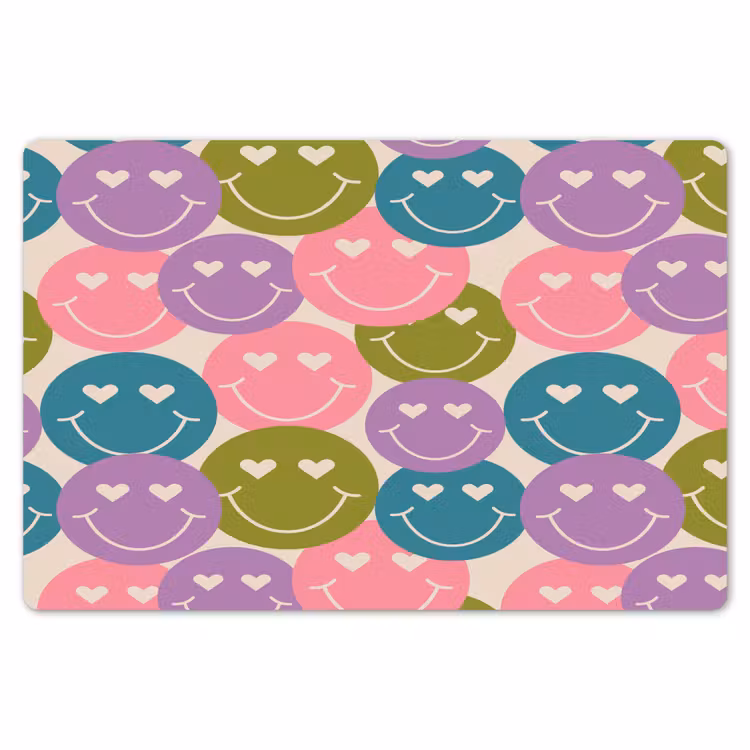 Patroon - Smiley - Kleurrijk - Hartjes Placemat vinyl groot 368 -zzsfeer1_Kitchenyeah-website