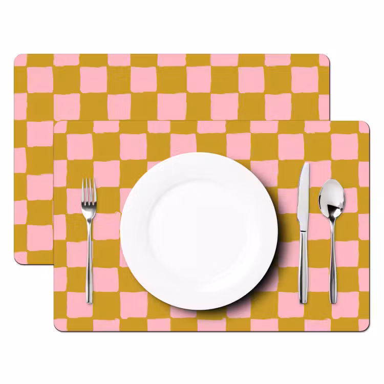 Patroon - Vierkant - Roze Placemat vinyl groot 368 -zzsfeer2_Kitchenyeah-website