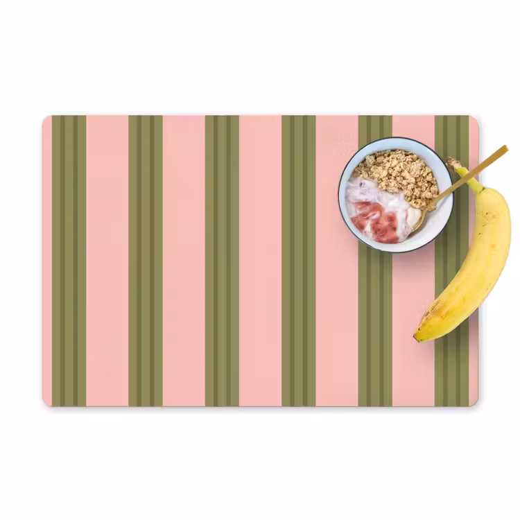 Patroon - Strepen - Abstract - Roze - Groen Placemat vinyl groot -zzzproduct_Kitchenyeah-website