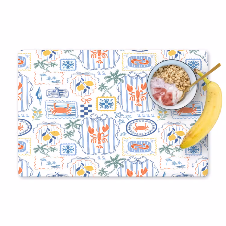 Zee - Sfeer -  Krab - Blauw Placemat vinyl groot 368 -zzzproduct_Kitchenyeah-website