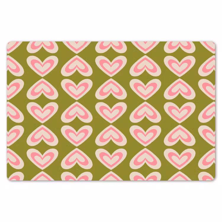Patroon - Symmetrisch - Hartjes - Olijfgroen Placemat vinyl groot 368 -zzsfeer1_Kitchenyeah-website