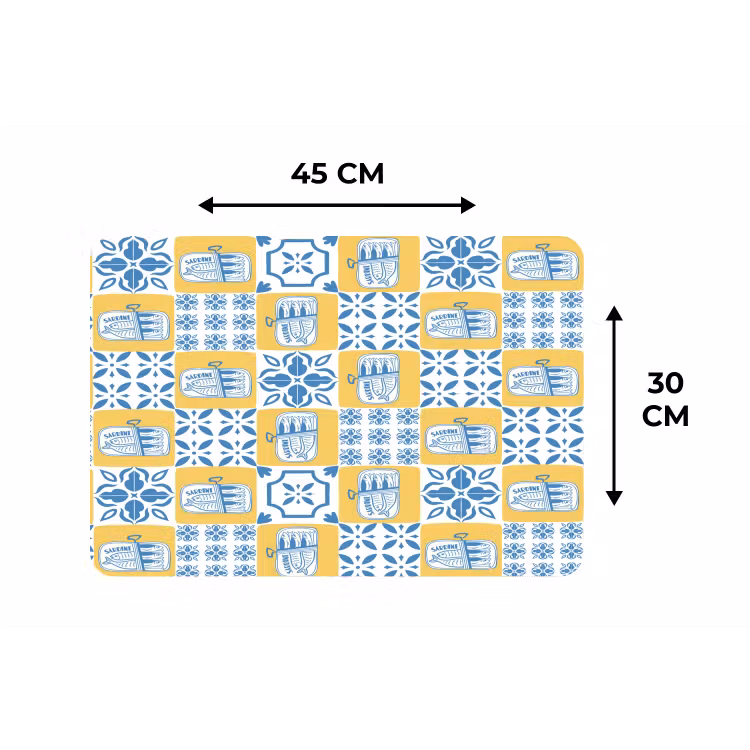 Zee - Geel - Blauw - Wit Placemat vinyl groot 368 -specs