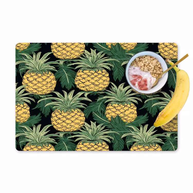 Patroon - Tropisch - Ananas - Illustratie Placemat vinyl groot 368 -zzzproduct_Kitchenyeah-website
