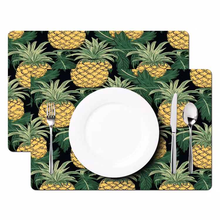 Patroon - Tropisch - Ananas - Illustratie Placemat vinyl groot 368 -zzsfeer2_Kitchenyeah-website