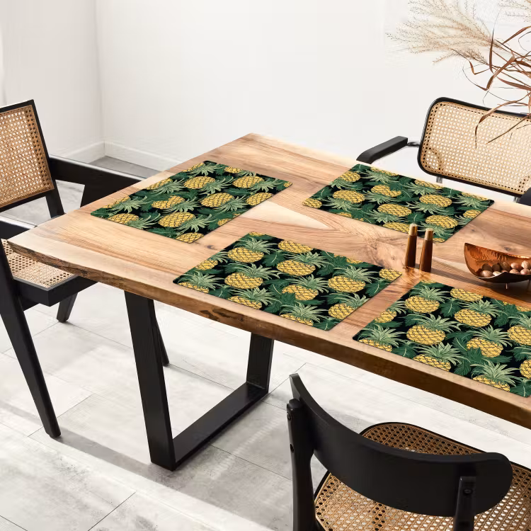 Patroon - Tropisch - Ananas - Illustratie Placemat vinyl groot 368 -zzsfeer4_Kitchenyeah-website