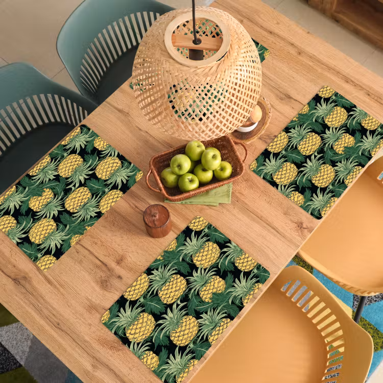 Patroon - Tropisch - Ananas - Illustratie Placemat vinyl groot 368 -zzsfeer5_Kitchenyeah-website