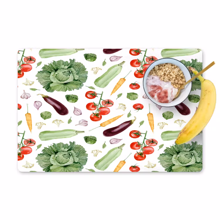 Patroon - Groente - Aquarel Placemat vinyl groot 368 -zzzproduct_Kitchenyeah-website