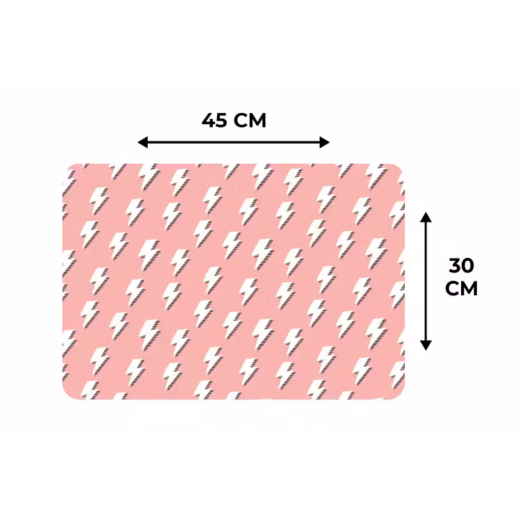 Patroon - Wit - Bliksem - Roze Placemat vinyl groot 368 -specs