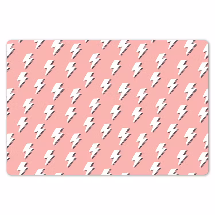 Patroon - Wit - Bliksem - Roze Placemat vinyl groot 368 -zzsfeer1_Kitchenyeah-website