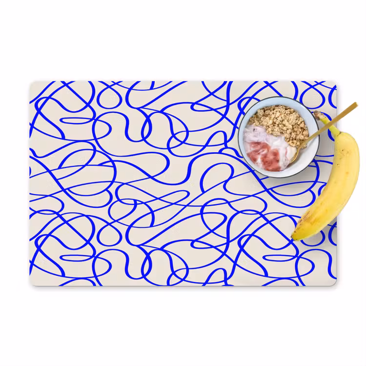 Patronen - Beige - Blauw - Lijnen Placemat vinyl groot 368 -zzzproduct_Kitchenyeah-website