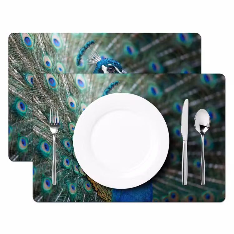 Pauw - Veren - Blauw Placemat vinyl groot -zzsfeer2_Kitchenyeah-website