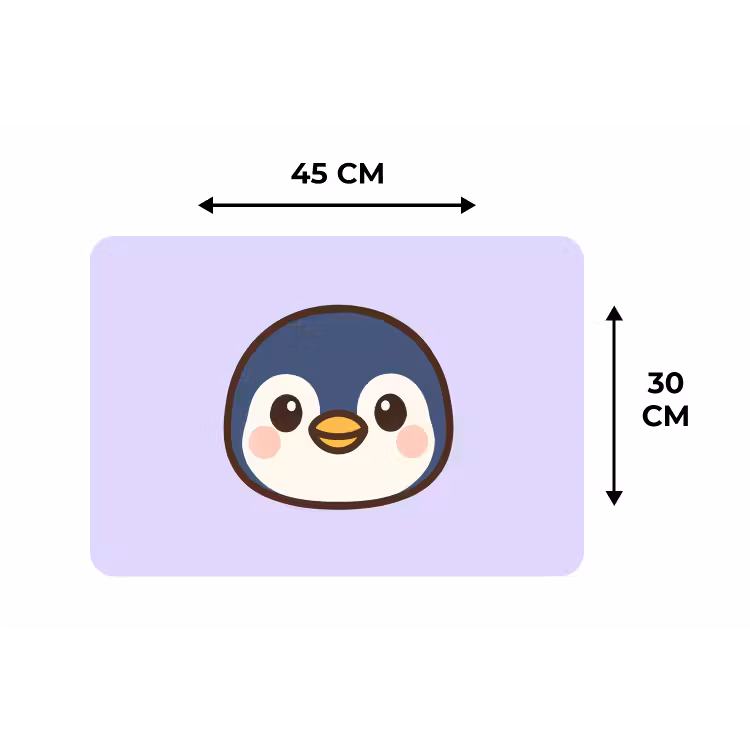Pinguïn - Paars - Schattig Placemat vinyl groot -specs