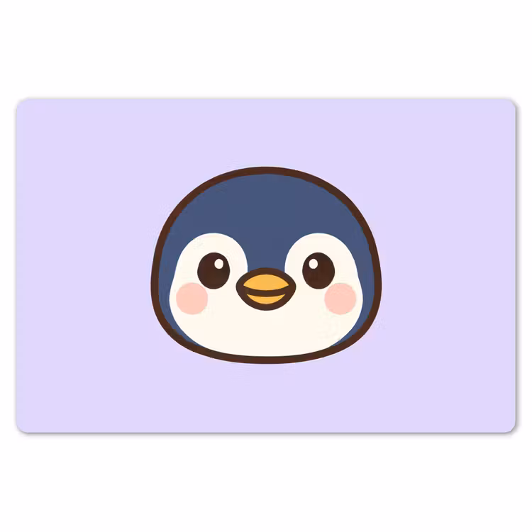 Pinguïn - Paars - Schattig Placemat vinyl groot -zzsfeer1_Kitchenyeah-website