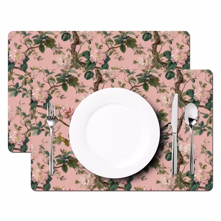Pioenrozen - Botanisch - Vogel Placemat vinyl groot 368 -zzsfeer2_Kitchenyeah-website