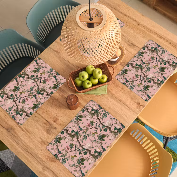Pioenrozen - Botanisch - Vogel Placemat vinyl groot 368 -zzsfeer5_Kitchenyeah-website