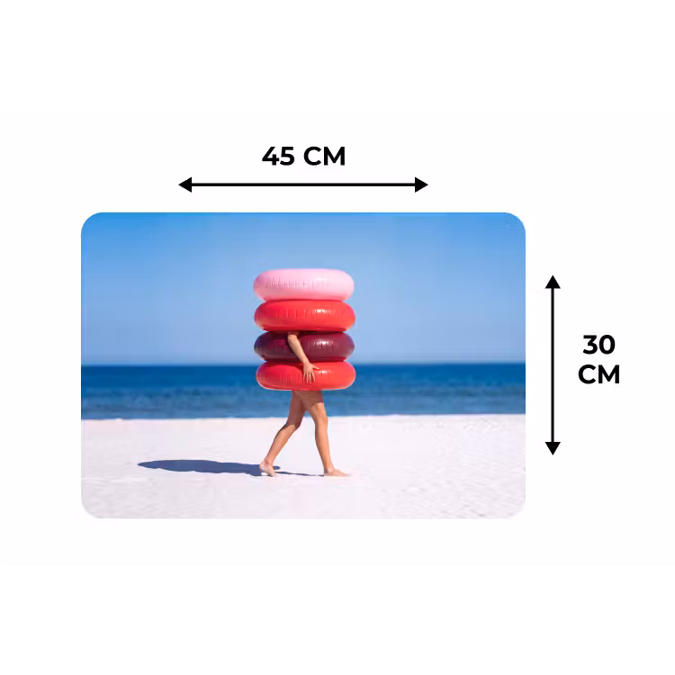 Mensen - Strand - Zomer - Recreatie - Kleurrijk Placemat vinyl groot -specs