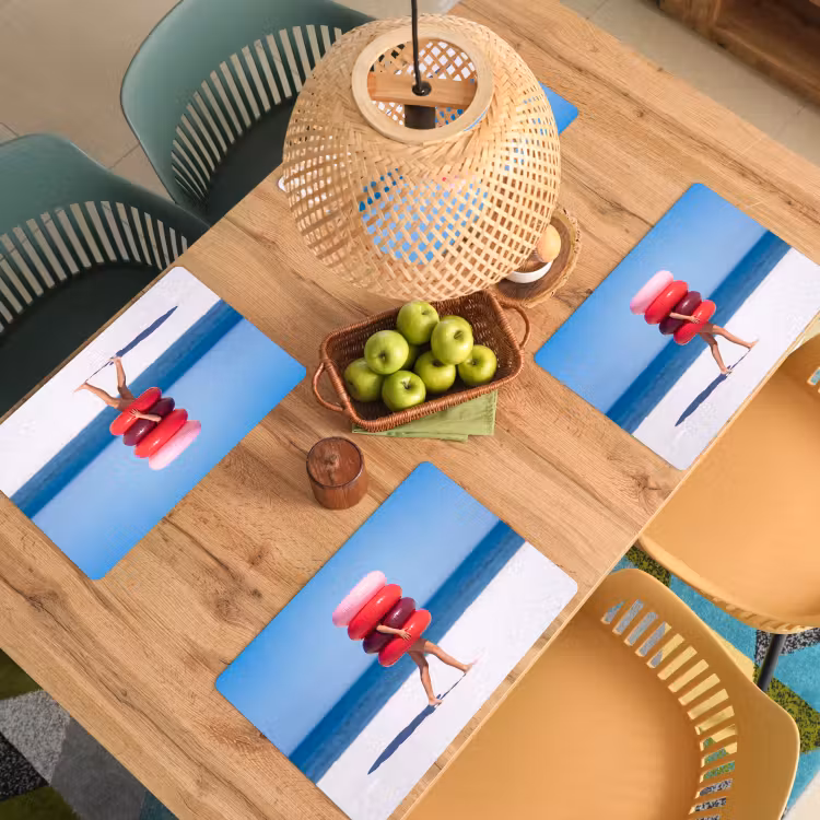 Mensen - Strand - Zomer - Recreatie - Kleurrijk Placemat vinyl groot -zzsfeer5_Kitchenyeah-website