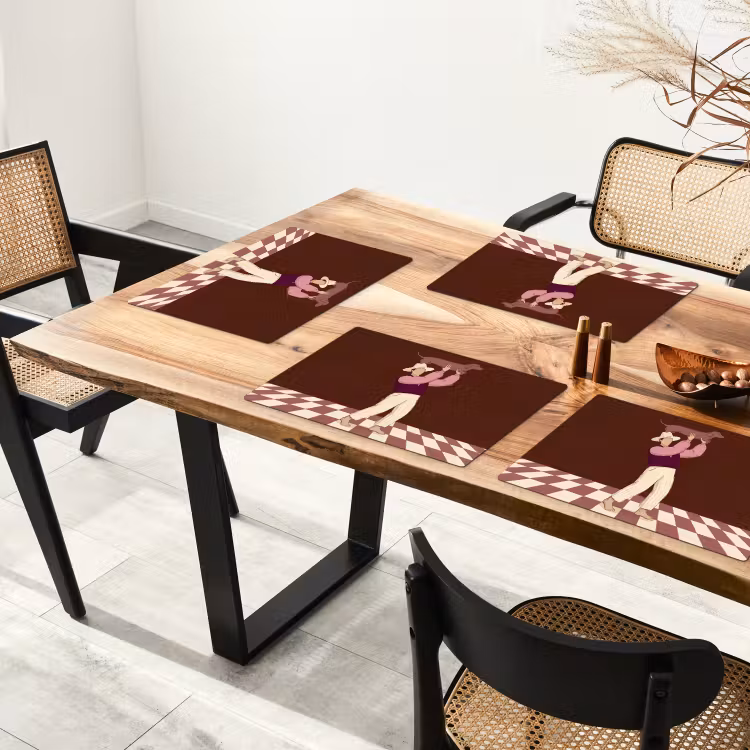 Mens - Hond - Dieren - Abstract - Roze Placemat vinyl groot -zzsfeer4_Kitchenyeah-website