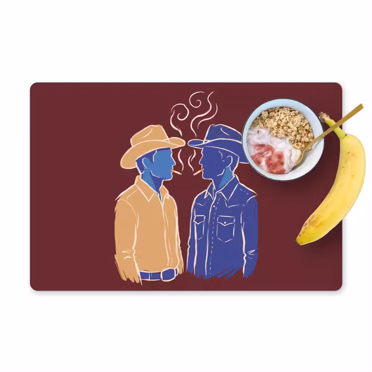 Mensen - Profiel - Sigaret - Abstract - Kunst Placemat vinyl groot -zzzproduct_Kitchenyeah-website