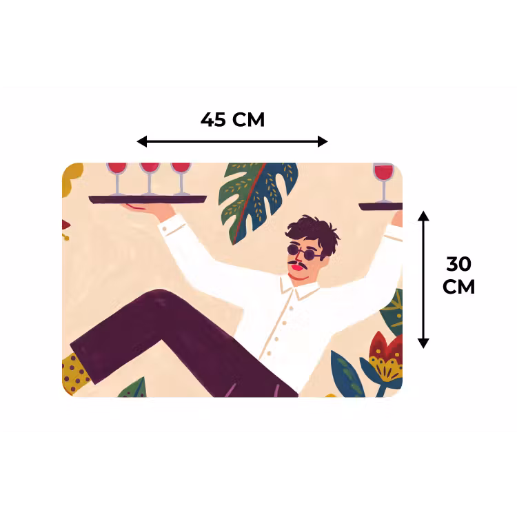 Mensen - Dienblad - Eten - Modern - Kleurrijk Placemat vinyl groot -specs