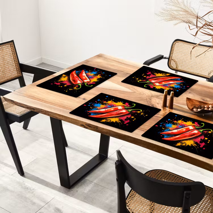 Peper - Graffiti - Verf - Abstract - Modern - Kleurrijk Placemat vinyl groot -zzsfeer4_Kitchenyeah-website
