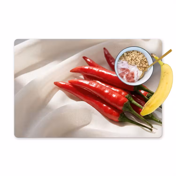 Placemat - 6 pieces - Pepper - Red - Food - Peper - Rood - Eten Placemat vinyl groot