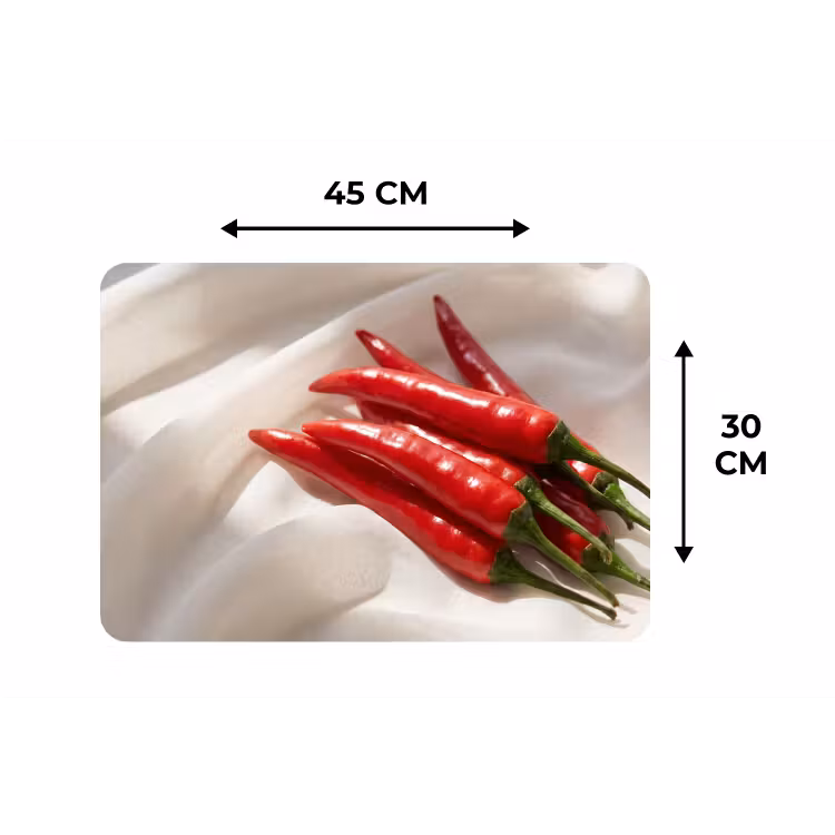 Placemat - 6 pieces - Pepper - Red - Food - Peper - Rood - Eten Placemat vinyl groot