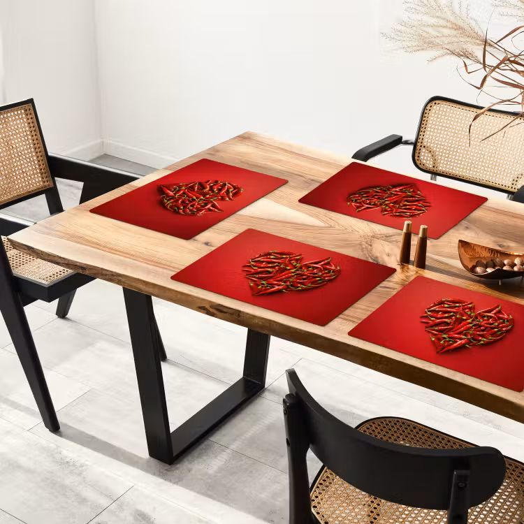 Pepers - Rood - Hart Placemat vinyl groot -zzsfeer4_Kitchenyeah-website