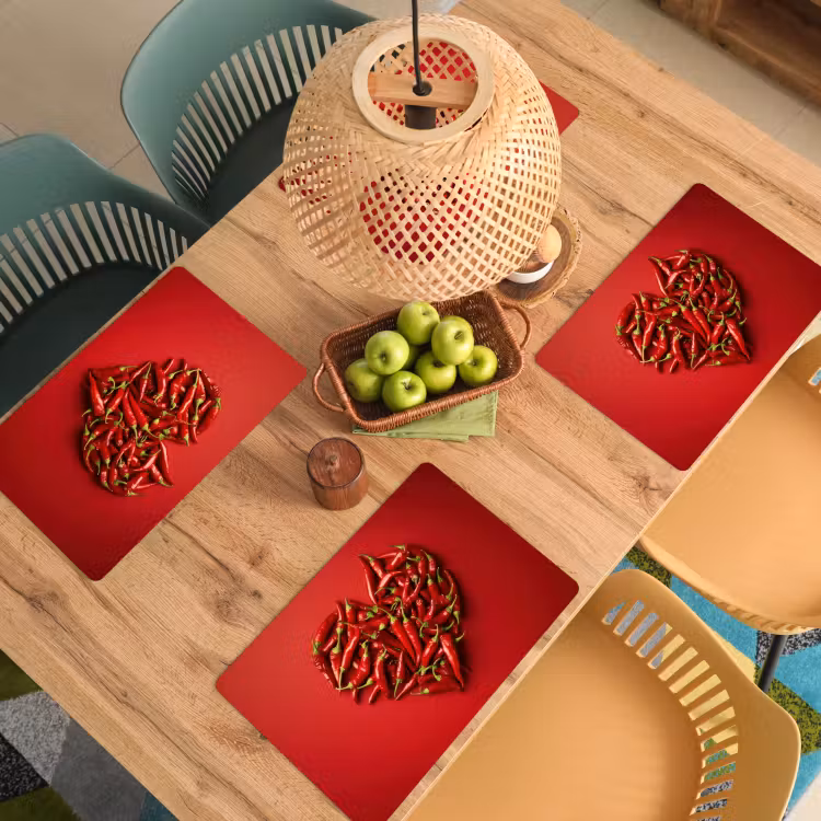 Pepers - Rood - Hart Placemat vinyl groot -zzsfeer5_Kitchenyeah-website