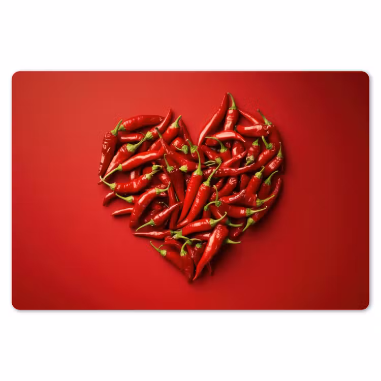 Pepers - Rood - Hart Placemat vinyl groot -zzsfeer1_Kitchenyeah-website