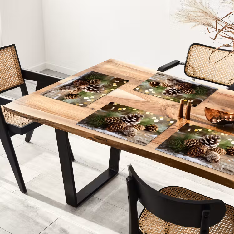 Dennenappels - Kerstsfeer - Bruin - Groen Placemat vinyl groot -zzsfeer4_Kitchenyeah-website
