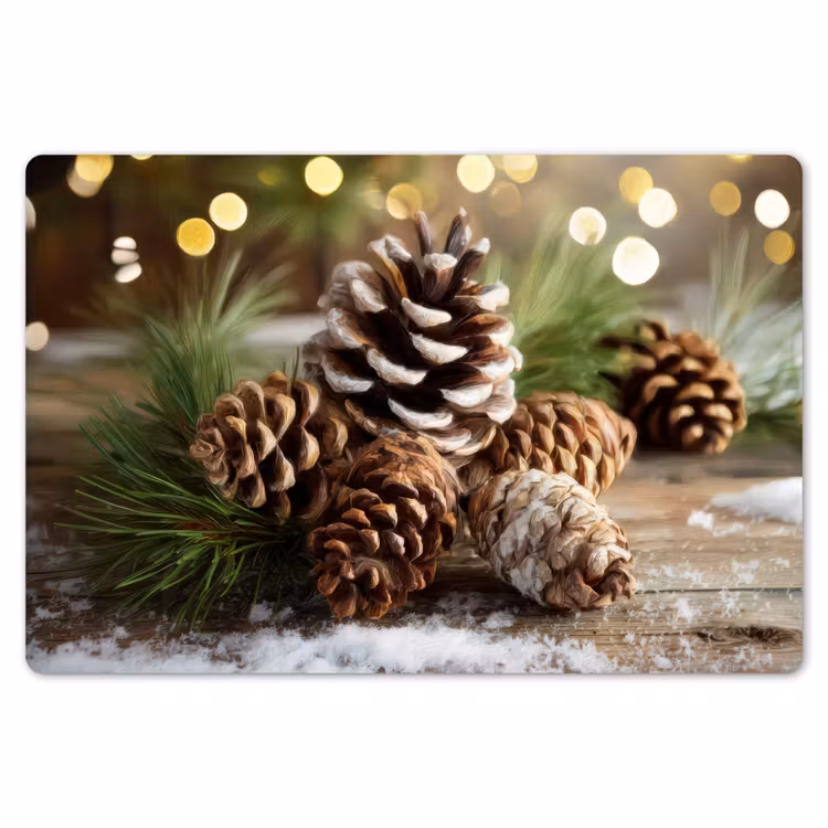 Dennenappels - Kerstsfeer - Bruin - Groen Placemat vinyl groot -zzsfeer1_Kitchenyeah-website