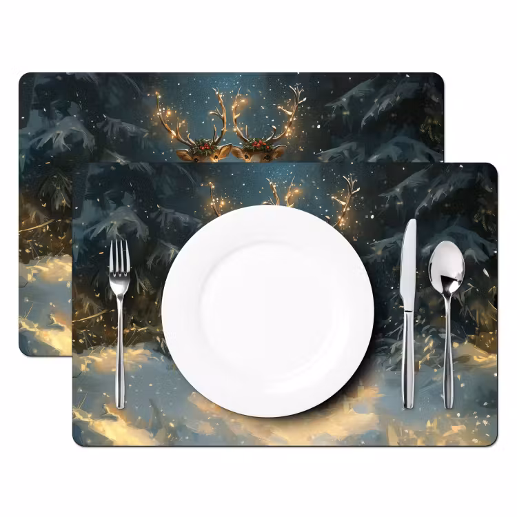Dennensprookje - Rendier - Nacht Placemat vinyl groot -zzsfeer2_Kitchenyeah-website