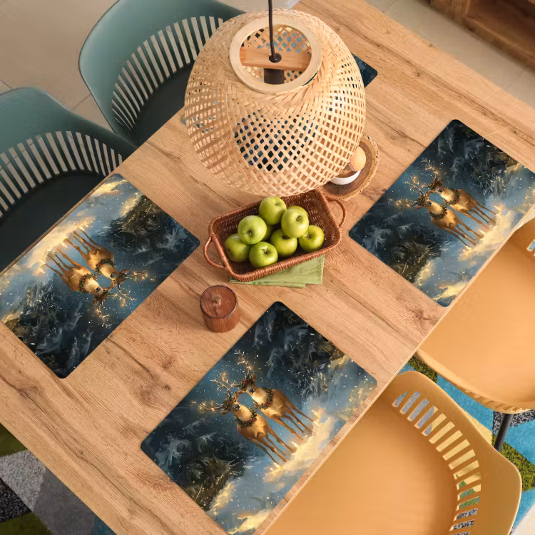 Dennensprookje - Rendier - Nacht Placemat vinyl groot -zzsfeer5_Kitchenyeah-website