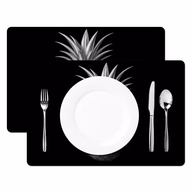 Ananas - Gedetailleerd - Bladeren Placemat vinyl groot -zzsfeer2_Kitchenyeah-website