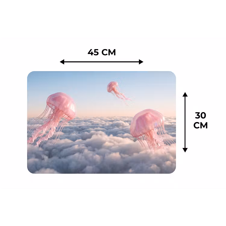Placemat - 6 pieces - Pink Animal - Clouds - Roze dier - Wolken Placemat vinyl groot