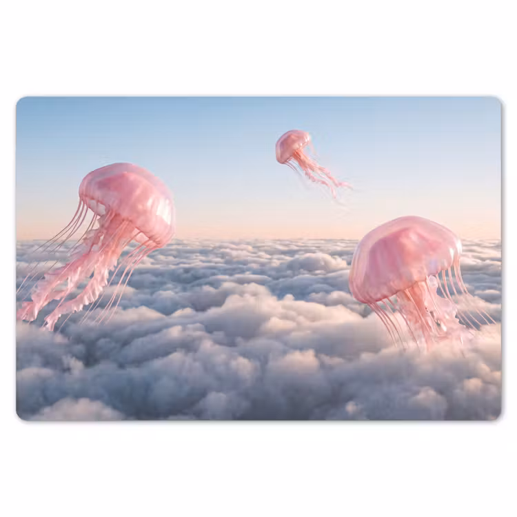 Placemat - 6 pieces - Pink Animal - Clouds - Roze dier - Wolken Placemat vinyl groot
