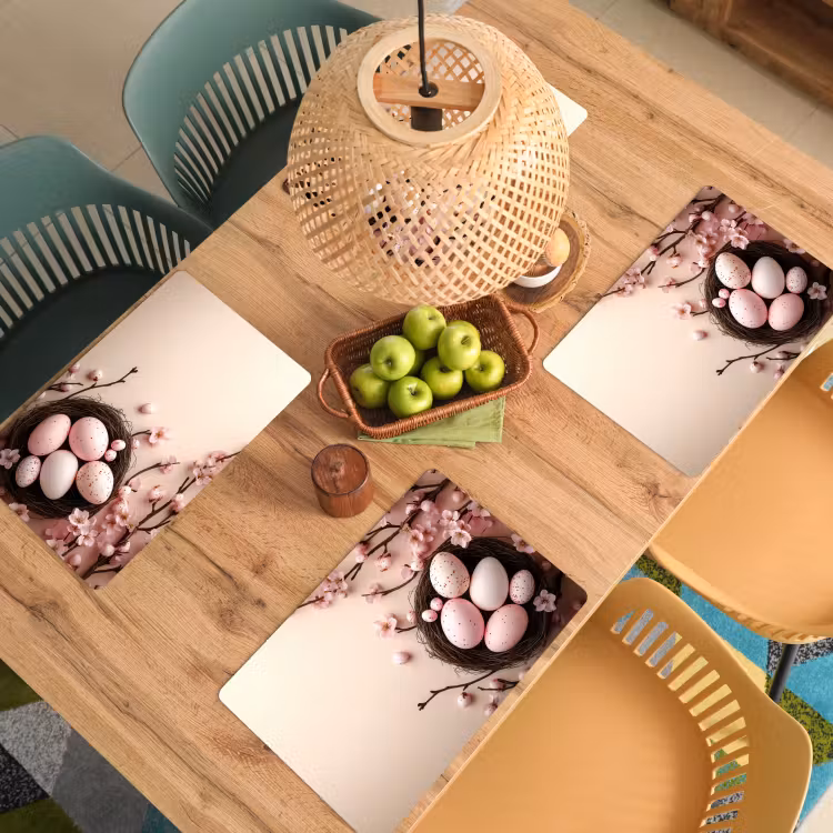 Roze - Bloesems - Eieren Placemat vinyl groot -zzsfeer5_Kitchenyeah-website