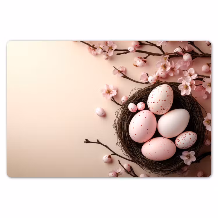Roze - Bloesems - Eieren Placemat vinyl groot -zzsfeer1_Kitchenyeah-website