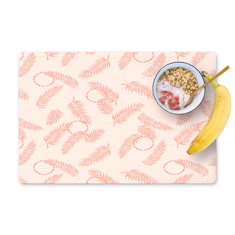 Roze - Veren - Patroon Placemat vinyl groot 368 -zzzproduct_Kitchenyeah-website