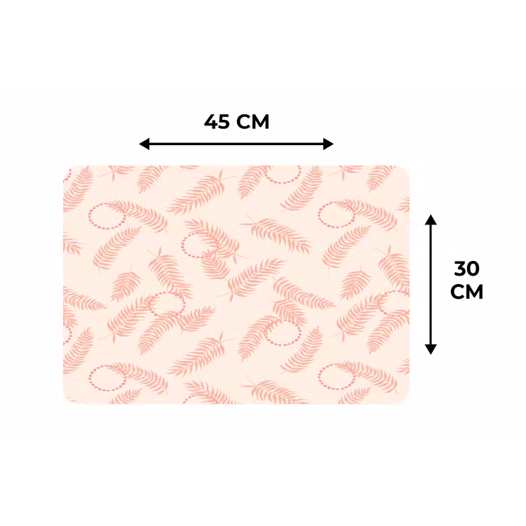 Roze - Veren - Patroon Placemat vinyl groot 368 -specs
